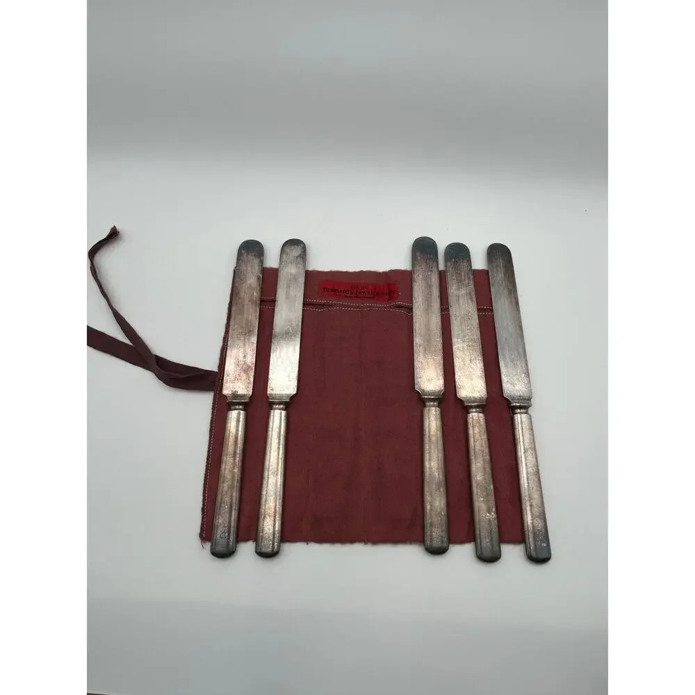 1847 Rogers Bros Silverplate Blunt Dinner Knives Set of 5 Triple Silver Plate